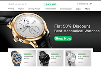 design wrist watch website analog digital store smart watch ecommerce store
