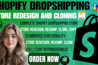 design redesign duplicate clone revamp wix wordpress shopify dropshipping store
