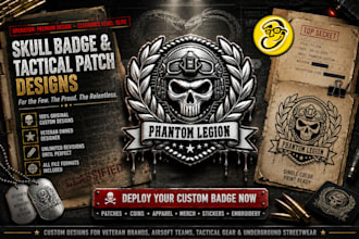 design a custom vintage badge, patch or emblem logo