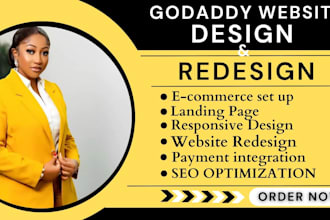 develop godaddy website design, redsign godaddy website, godaddy landing page