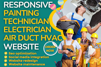 design painting electrician technician air duct vent cleaning hvac solar website