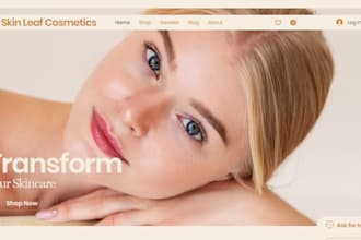 build cosmetics shopify store beauty and spa website skincare shopify store