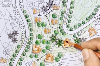 design 2d 3d master plan site plan backyard plan building landscape architect