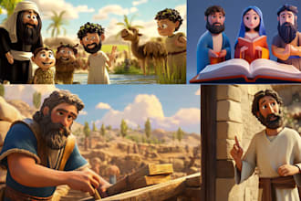 draw christian children story book bible themed kids illustration cover design