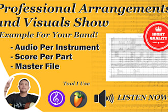 arrange,transcribe, and create marching band music for you