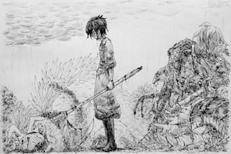 draw inking traditional artworks in my style