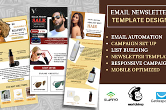 design convertible mailchimp newsletter, klaviyo newsletter, newsletter template