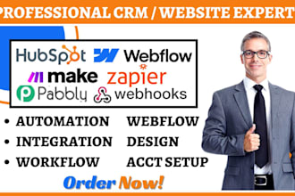 do hubspot API integration pabbly make automation webhook zapier webflow expert