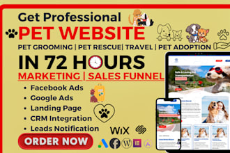 build pet website pet travel, adoption, rescue website, set up pet service ads