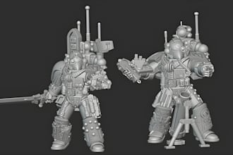 sculpt warhammer 40k miniature 3d model dnd tabletop 3d figurine for 3d printing