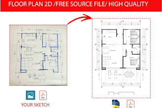 redraw floor plan for real estate agents, etc
