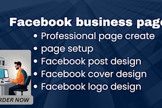 facebook business page create,setup,cover design,post design