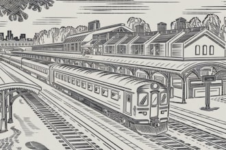 draw a line illustration, a linocut or an engraving