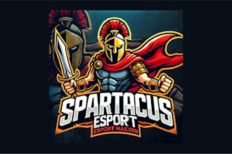make spartacus cartoon, character mascot logo for your business