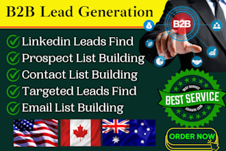 do b2b lead generation, contact list, linkedin leads,  email list building