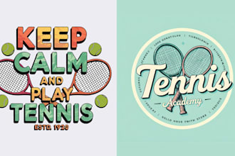 make retro sport tennis logo for your