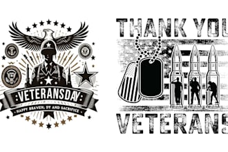 create vintage t shirt military veteran logo