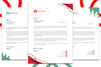 do design a modern, elegant, unique and professional letterhead within 4 hours