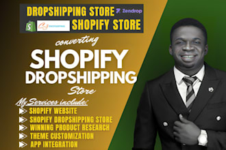 create shopify dropshipping store, shopify store design, build shopify store
