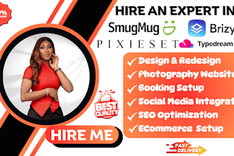 design smugmug showit pixpa pixieset website photography portfolio typedream