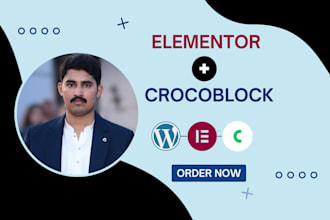design wordpress website with elementor pro and crocoblock