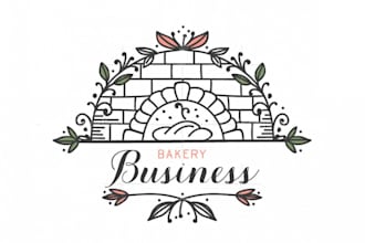 make bakery, restaurant, food logo with business card