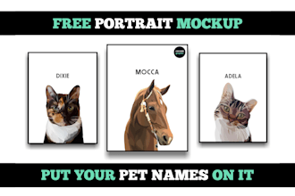 draw your lovely dogs or pets into cartoon portrait