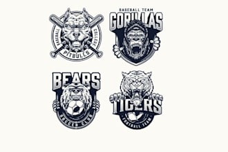 do baseball, football and other sports logo in shield style