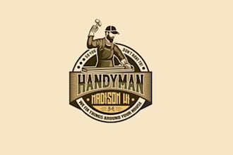 create carpentry, furniture and handyman logo design
