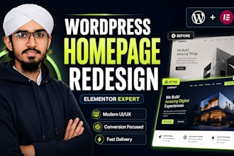 do an elementor homepage redesign or wordpress website redesign