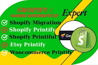 migrate your shopify store,  printify, printiful, etsy, print on demand