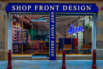 create eye catching shop front or store front design, billboard, signage design