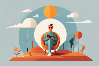 create flat minimalist vector illustrations