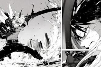 draw manga illustration for comic book and character design