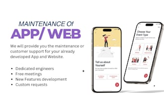 professional maintenance and bug fix for your app