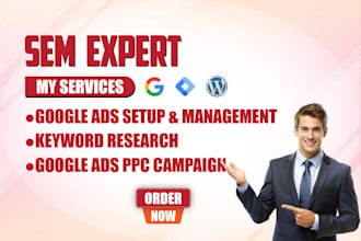 advertise manage and optimize google ads campaign and setup wordpress