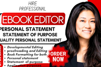 professionally proofread, edit personal statement, statement of purpose