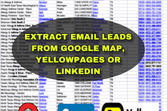 extract email leads from google map, yellowpages or linkedin