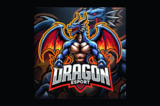 create dragon cartoon, character mascot logo for your company