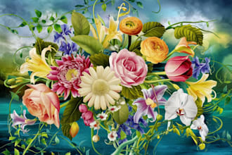 craft a beautiful botanical or floral illustration