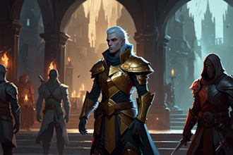draw fantasy dnd character illustration anime art design scifi dnd party concept