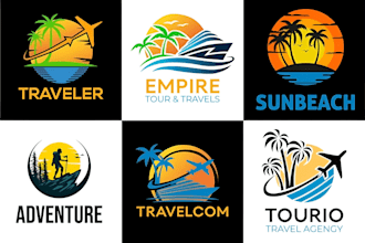 make travel agency hotel vacation adventure photography logo design with victor