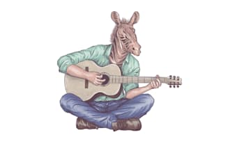 design awesome musical guitar logo