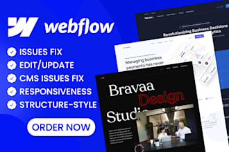 fix webflow issues, edit, fix bugs, design, and redesign your webflow website