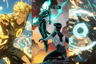 draw custom superhero cartoon character in marvel dc style