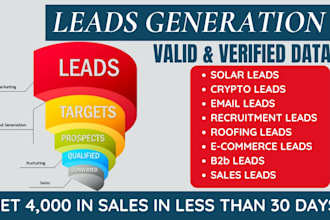provide valid real estate leads insurance leads ecommerce leads and crypto leads