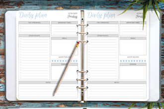 design custom digital planner, checklist workbook, calendar and tracker