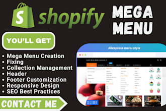 create and fix your shopify mega menu collections and customize the header
