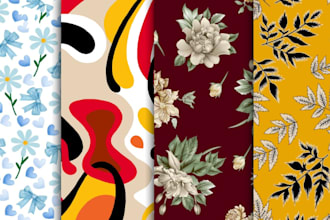 design seamless patterns for textile, fabric prints