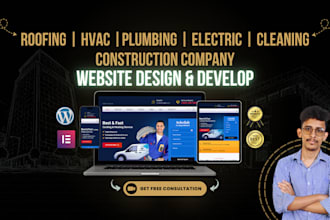 design and update roofing contractor hvac remodeling plumbing wordpress website
